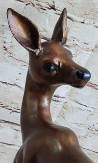 Deer Doe Bronze Sculpture Limited Edition Numbered Signed