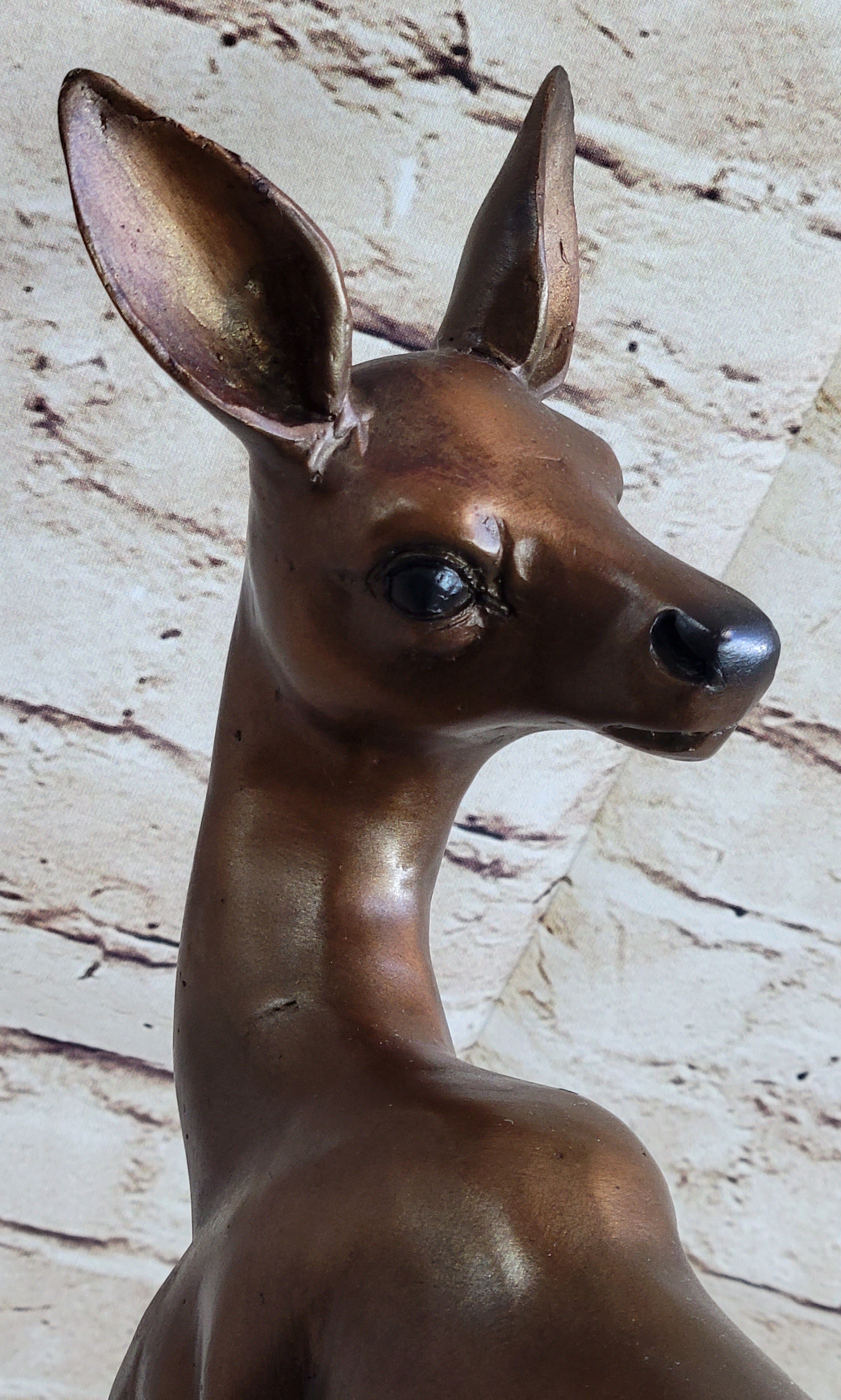 Deer Doe Bronze Sculpture Limited Edition Numbered Signed