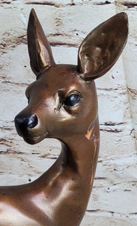 Deer Doe Bronze Sculpture Limited Edition Numbered Signed