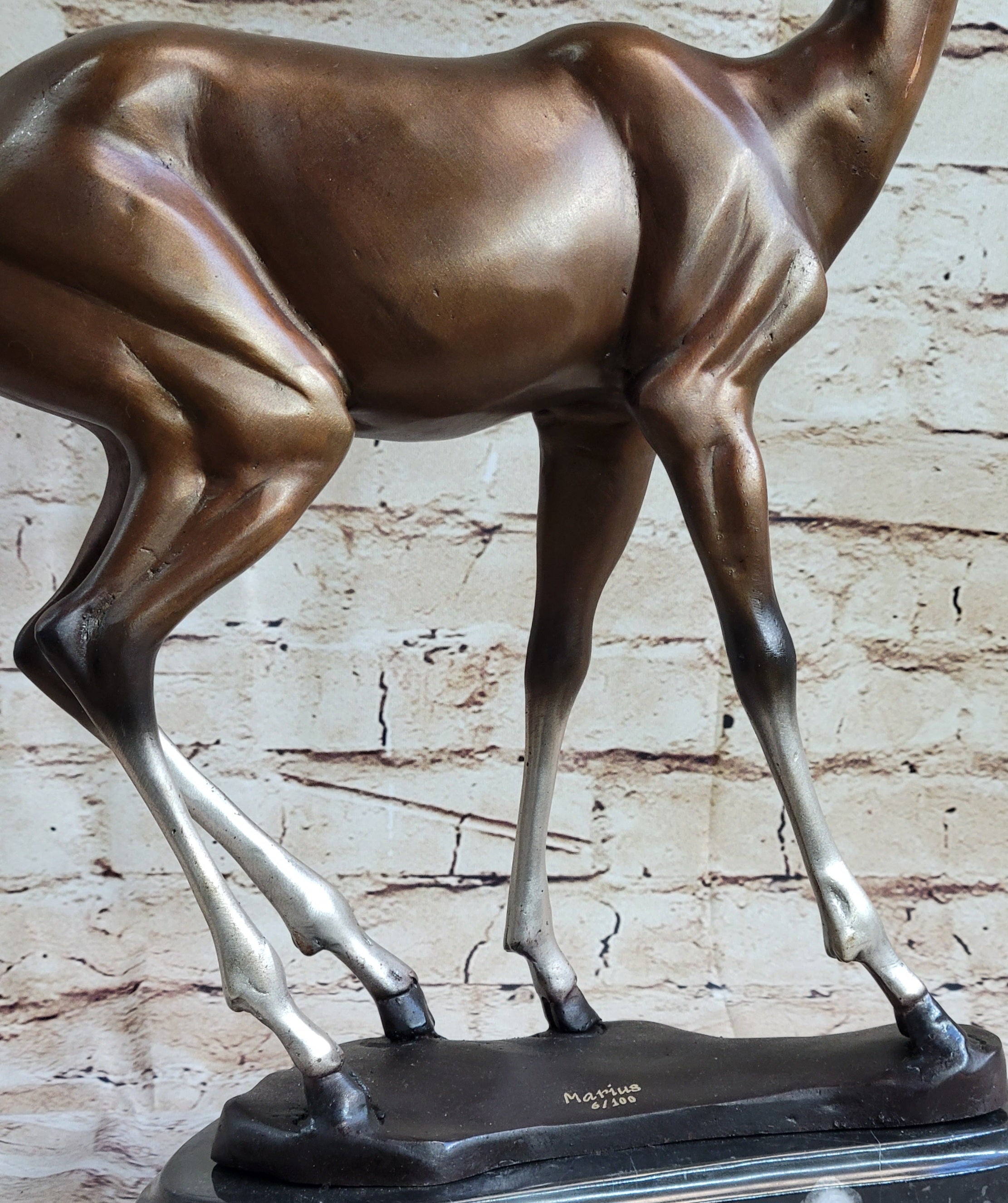 Deer Doe Bronze Sculpture Limited Edition Numbered Signed