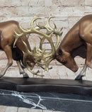 Limited Edition Signed Two Stags Fighting Bronze Sculpture