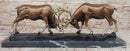 Limited Edition Signed Two Stags Fighting Bronze Sculpture