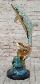 Limited Edition Original Artwork Dolphin Fish Turtle Bronze Sculpture Hand Made Artwork