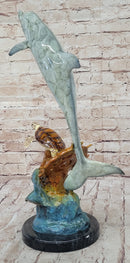 Limited Edition Original Artwork Dolphin Fish Turtle Bronze Sculpture Hand Made Artwork