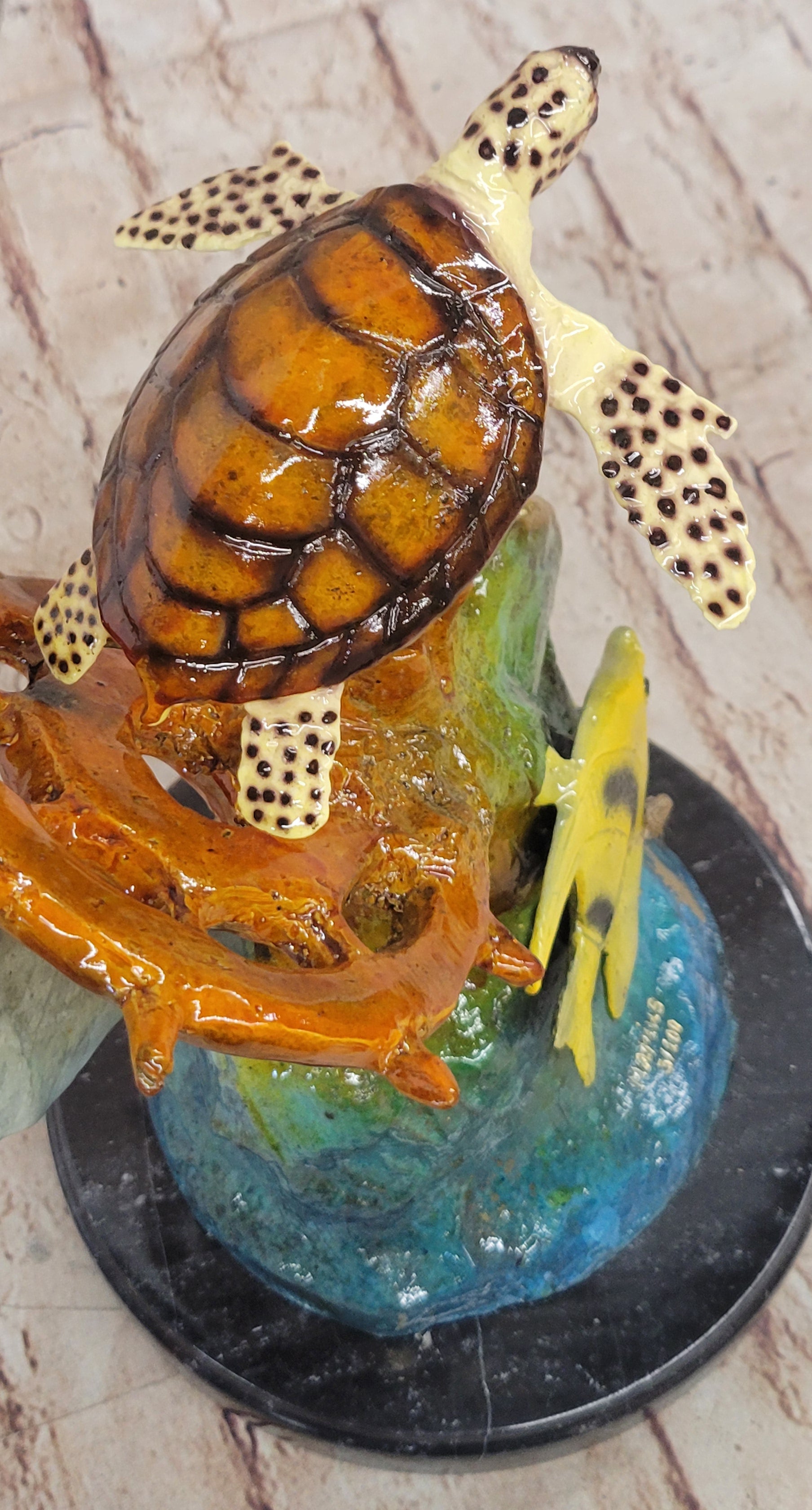 Limited Edition Original Artwork Dolphin Fish Turtle Bronze Sculpture Hand Made Artwork