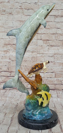 Limited Edition Original Artwork Dolphin Fish Turtle Bronze Sculpture Hand Made Artwork