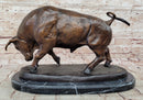 Charging Bull Bronze Sculpture Moigniez 11" x 17" Marble Base