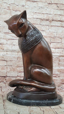 Bastet Cat Egyptian Goddess Bronze Metal Sculpture 19" x 13"