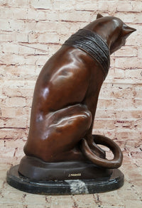 Bastet Cat Egyptian Goddess Bronze Metal Sculpture 19" x 13"