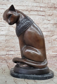 Bastet Cat Egyptian Goddess Bronze Metal Sculpture 19" x 13"