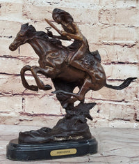 CHEYENNE by Frederic Remington Native American Riding Horse Bronze Statue Sculpture 8" x 10"