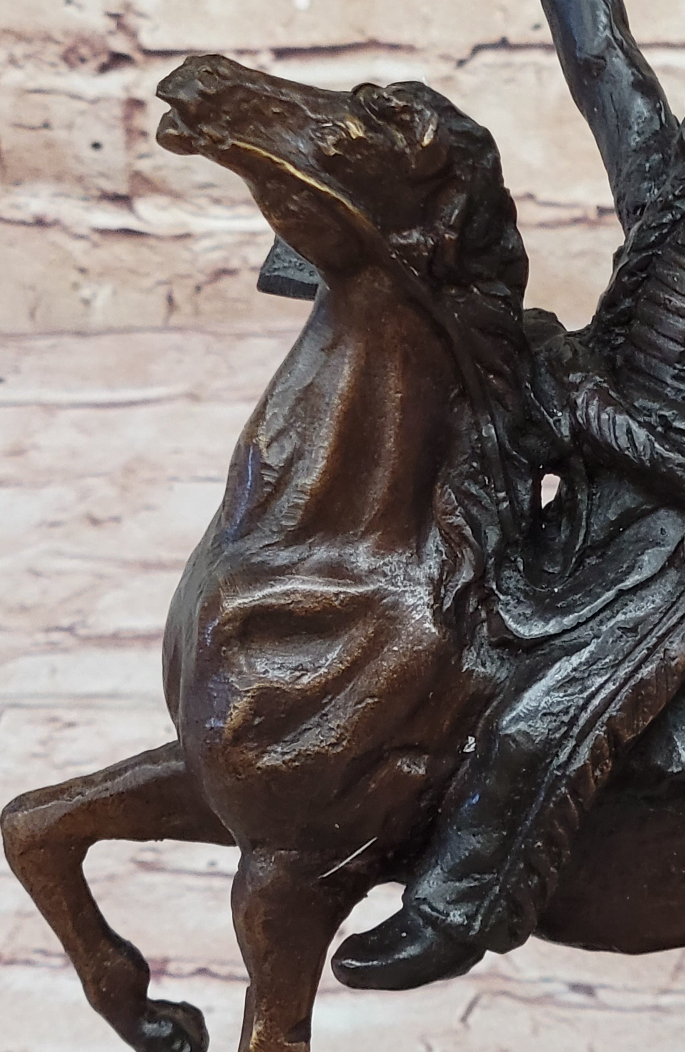 BUFFALO SIGNAL Frederic Remington Bronze Desktop Statue Sculpture Western 13" x 9"