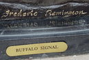 BUFFALO SIGNAL Frederic Remington Bronze Desktop Statue Sculpture Western 13" x 9"