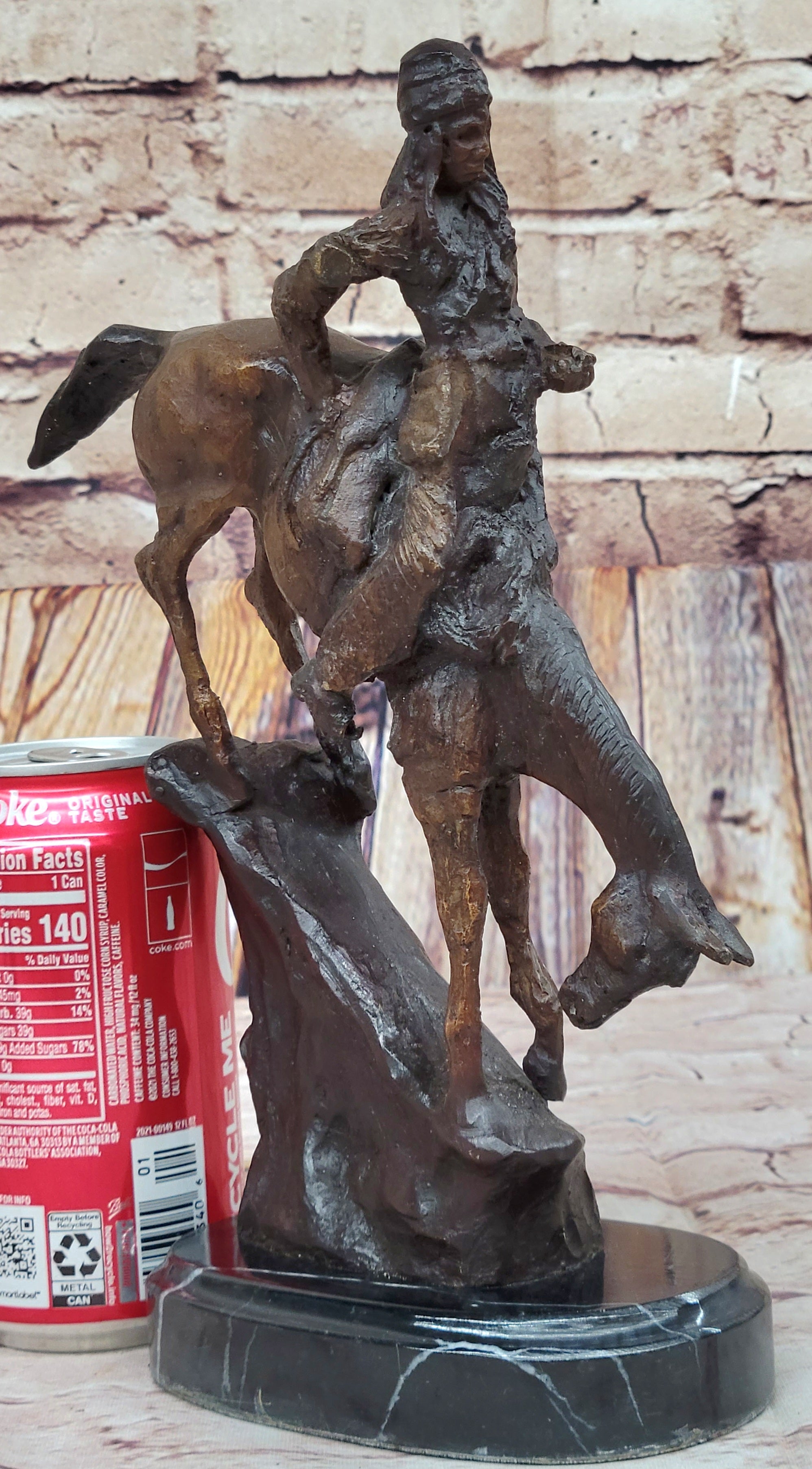 MOUNTAIN MAN Frederic Remington Bronze Statue Native American Sculpture 11" x 9"