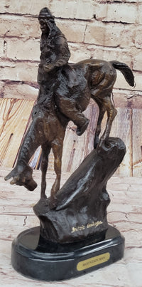 MOUNTAIN MAN Frederic Remington Bronze Statue Native American Sculpture 11" x 9"