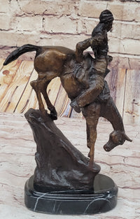 MOUNTAIN MAN Frederic Remington Bronze Statue Native American Sculpture 11" x 9"