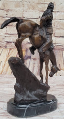 MOUNTAIN MAN Frederic Remington Bronze Statue Native American Sculpture 11" x 9"