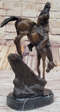MOUNTAIN MAN Frederic Remington Bronze Statue Native American Sculpture 11" x 9"
