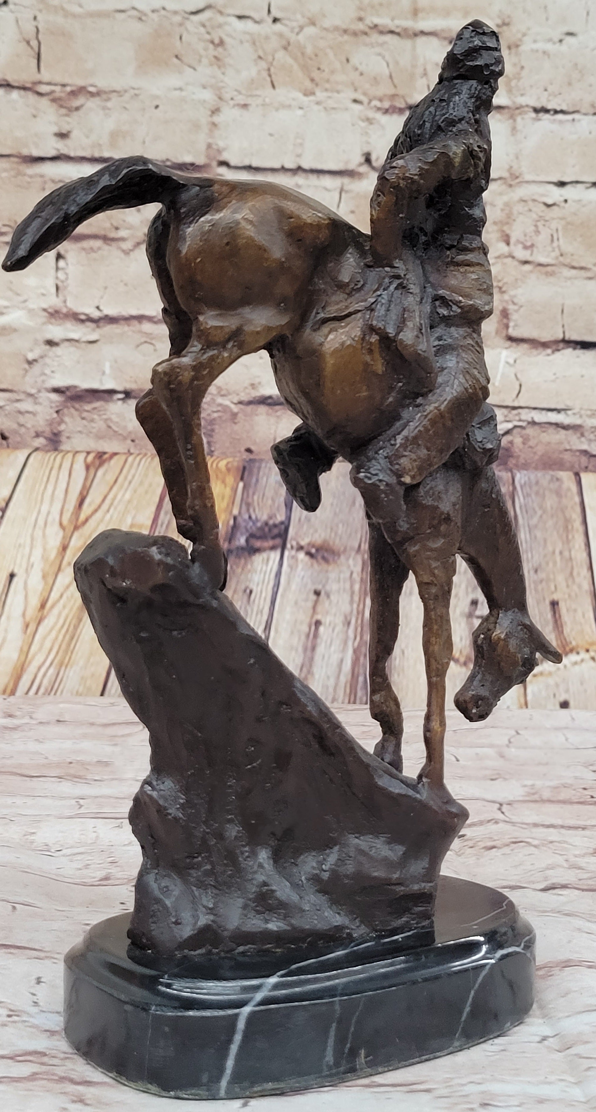 MOUNTAIN MAN Frederic Remington Bronze Statue Native American Sculpture 11" x 9"