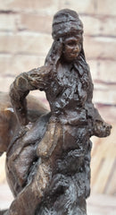 MOUNTAIN MAN Frederic Remington Bronze Statue Native American Sculpture 11" x 9"