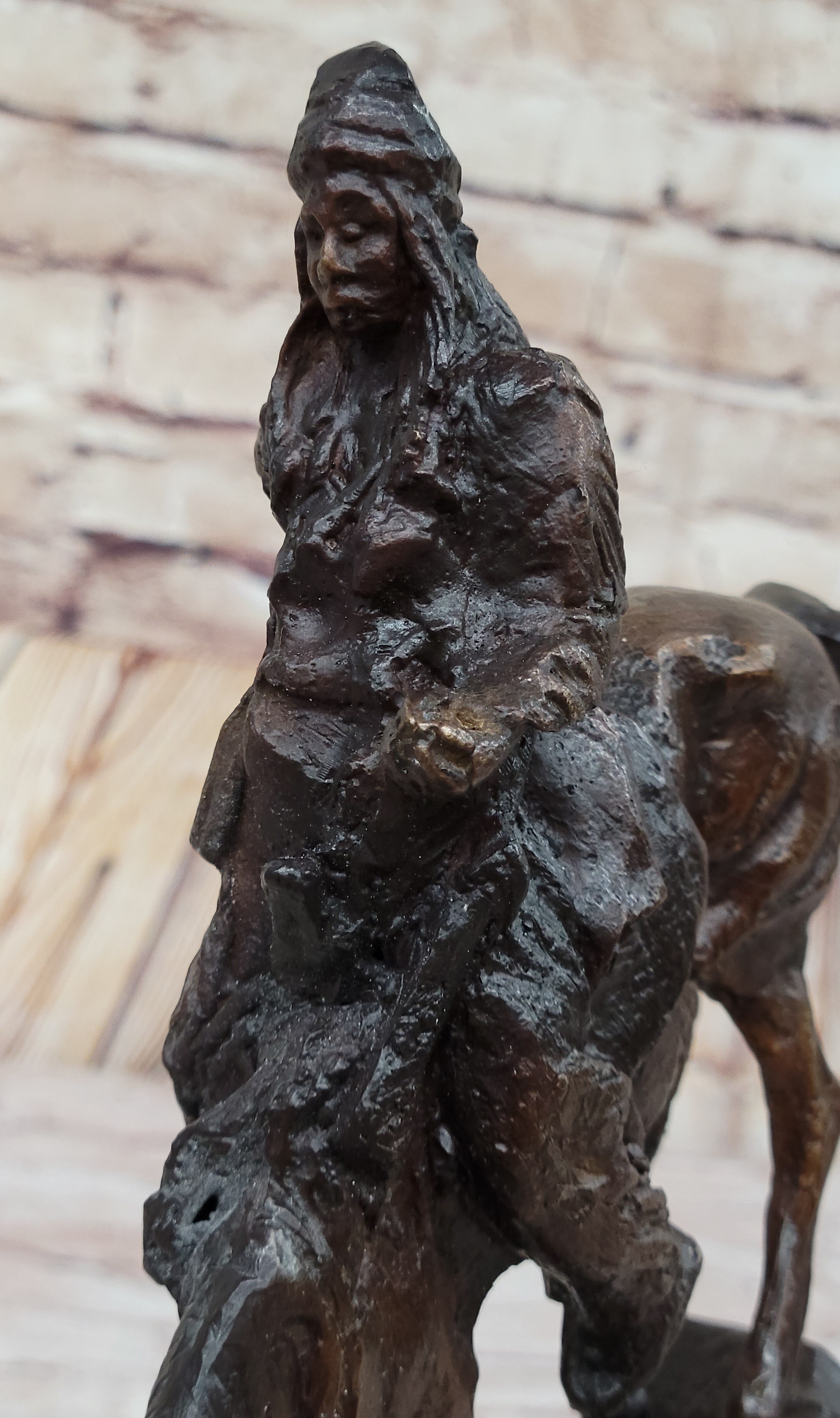 MOUNTAIN MAN Frederic Remington Bronze Statue Native American Sculpture 11" x 9"