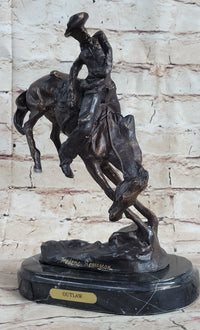 OUTLAW by Frederic Remington Western Bronze Statue Sculpture Cowboy Horse 10" x 9"