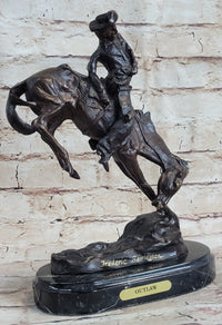OUTLAW by Frederic Remington Western Bronze Statue Sculpture Cowboy Horse 10" x 9"