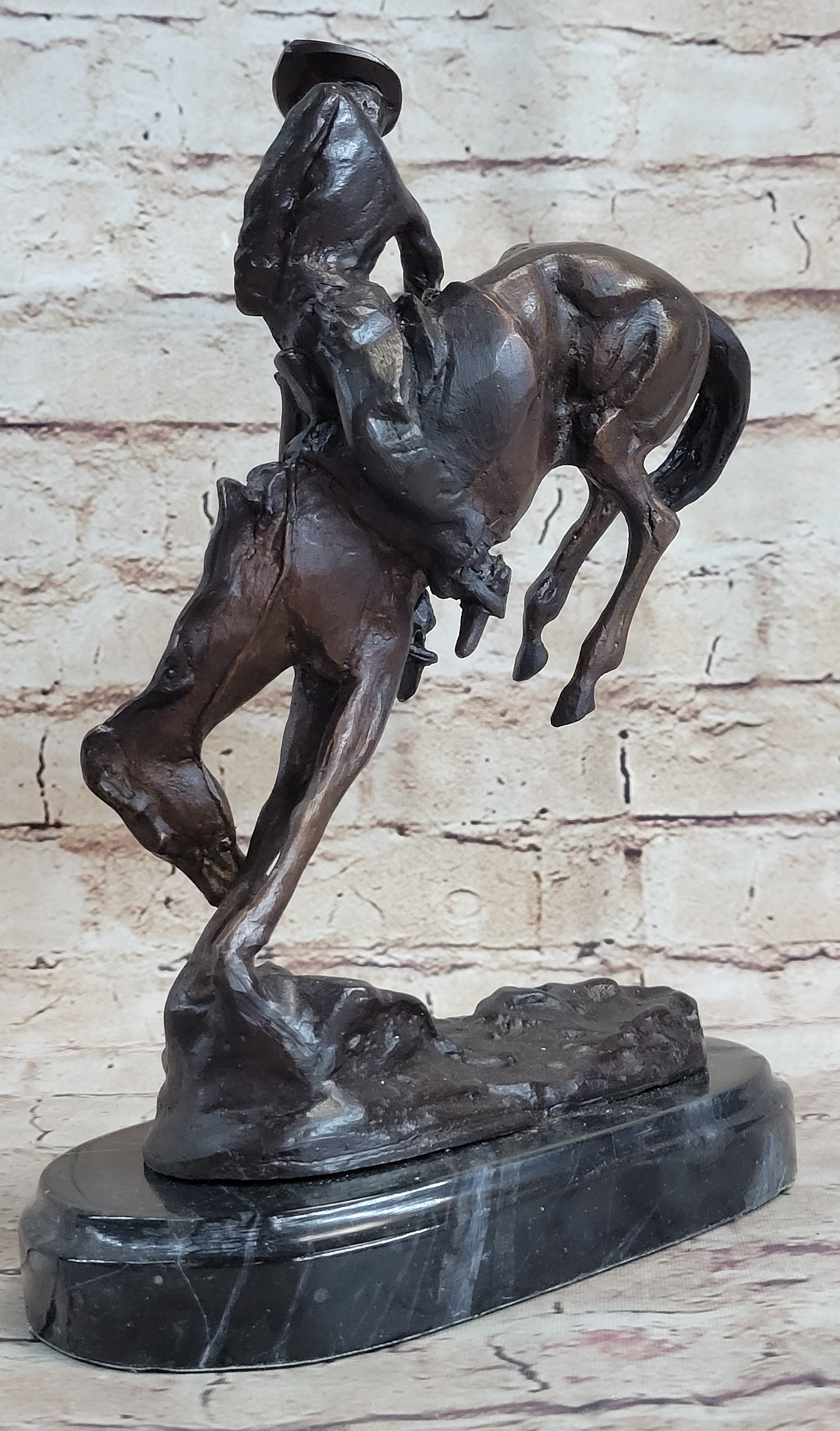OUTLAW by Frederic Remington Western Bronze Statue Sculpture Cowboy Horse 10" x 9"