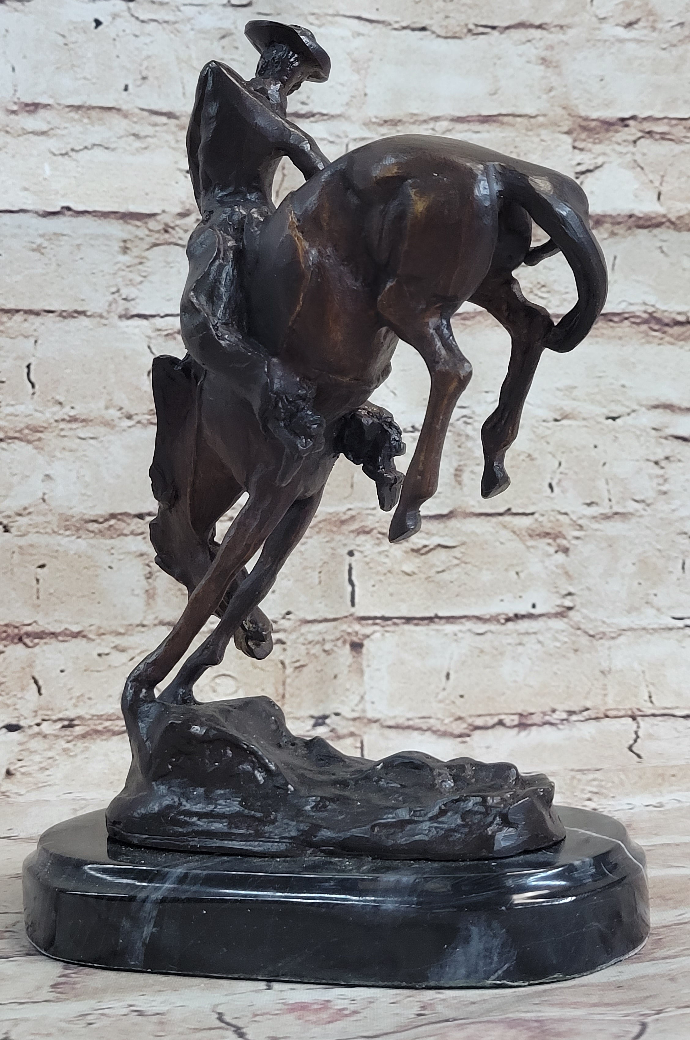 OUTLAW by Frederic Remington Western Bronze Statue Sculpture Cowboy Horse 10" x 9"