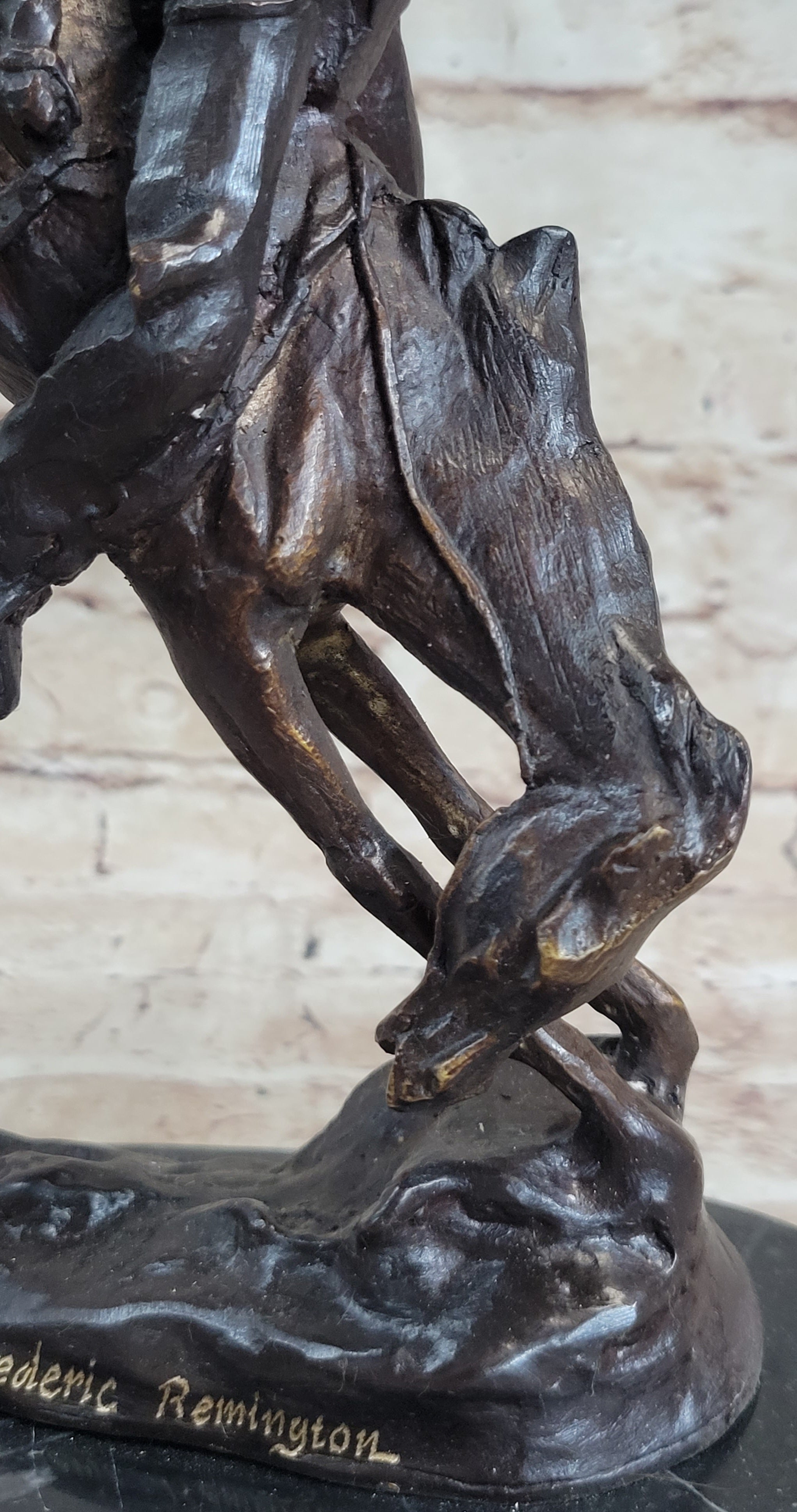 OUTLAW by Frederic Remington Western Bronze Statue Sculpture Cowboy Horse 10" x 9"