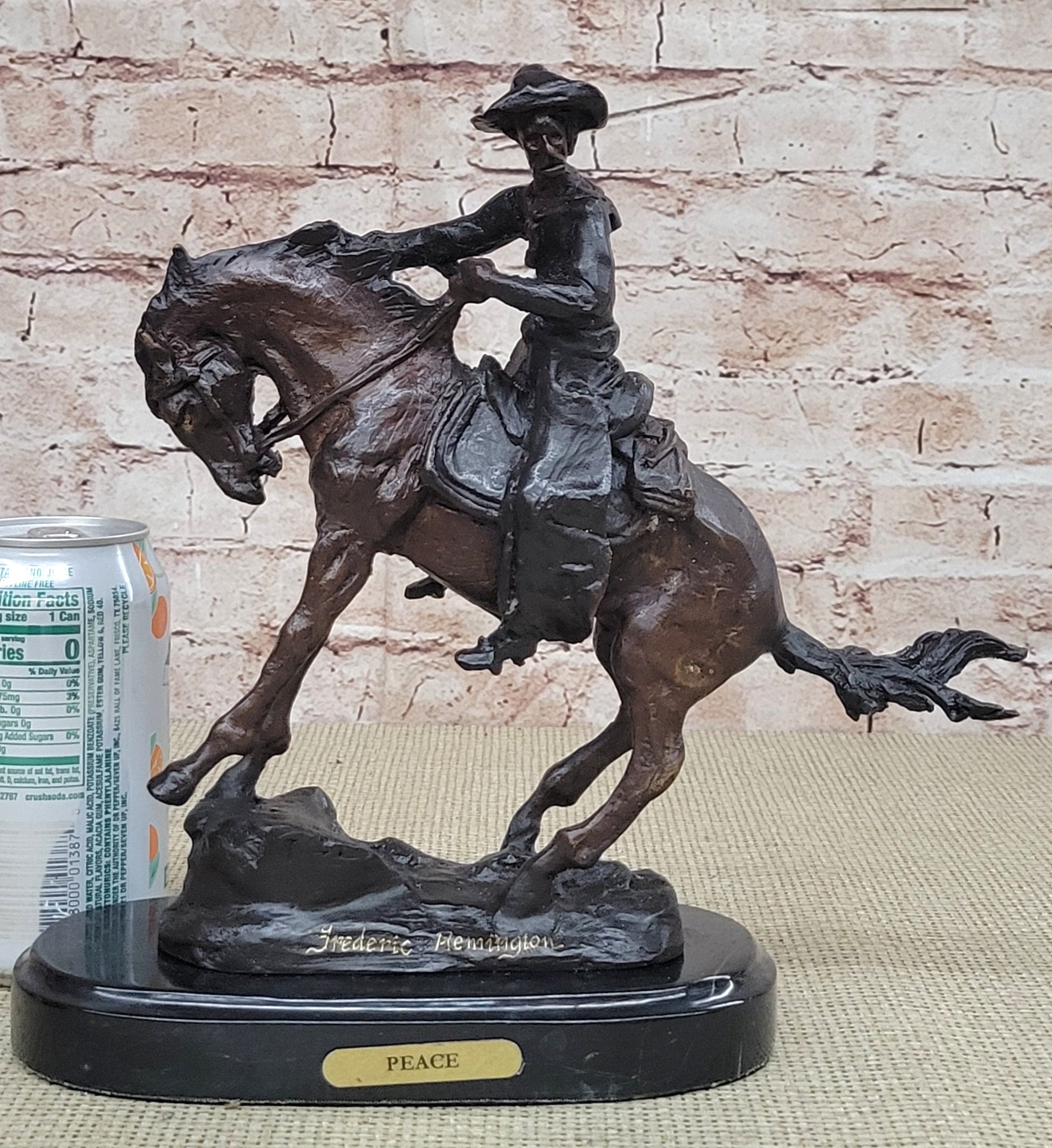 PEACE Frederic Remington Bronze Western Cowboy 10" x 10"
