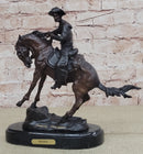 PEACE Frederic Remington Bronze Western Cowboy 10" x 10"
