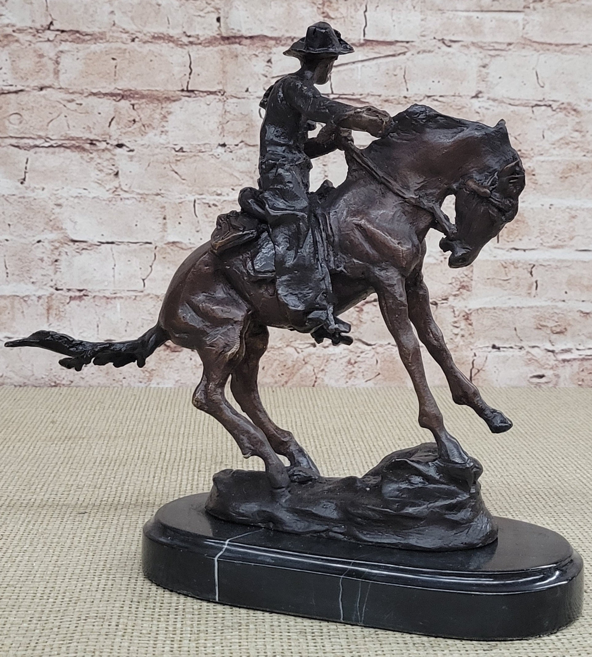 PEACE Frederic Remington Bronze Western Cowboy 10" x 10"