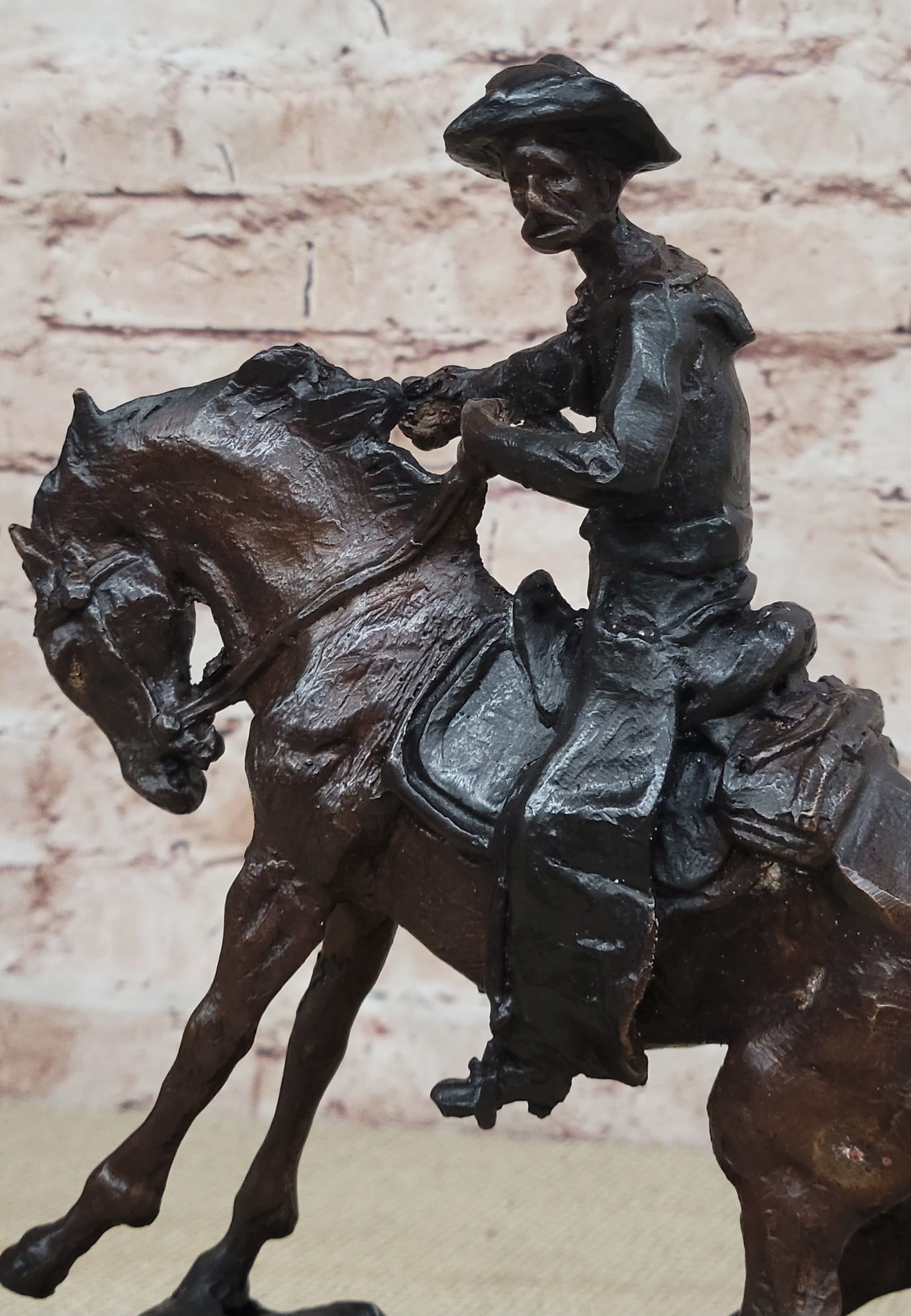 PEACE Frederic Remington Bronze Western Cowboy 10" x 10"