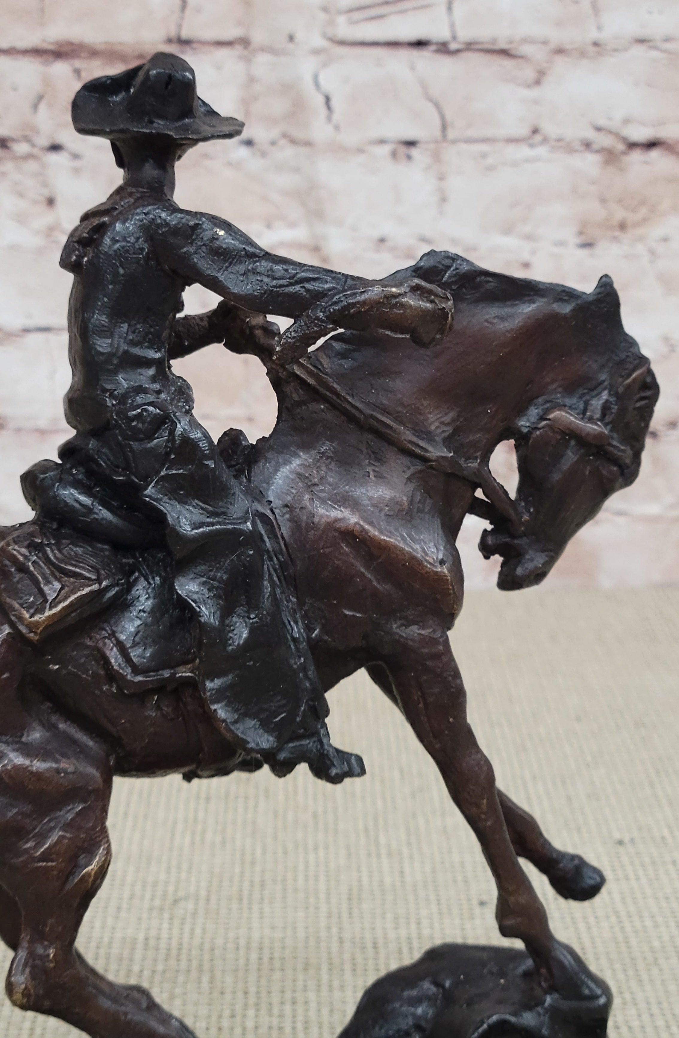 PEACE Frederic Remington Bronze Western Cowboy 10" x 10"