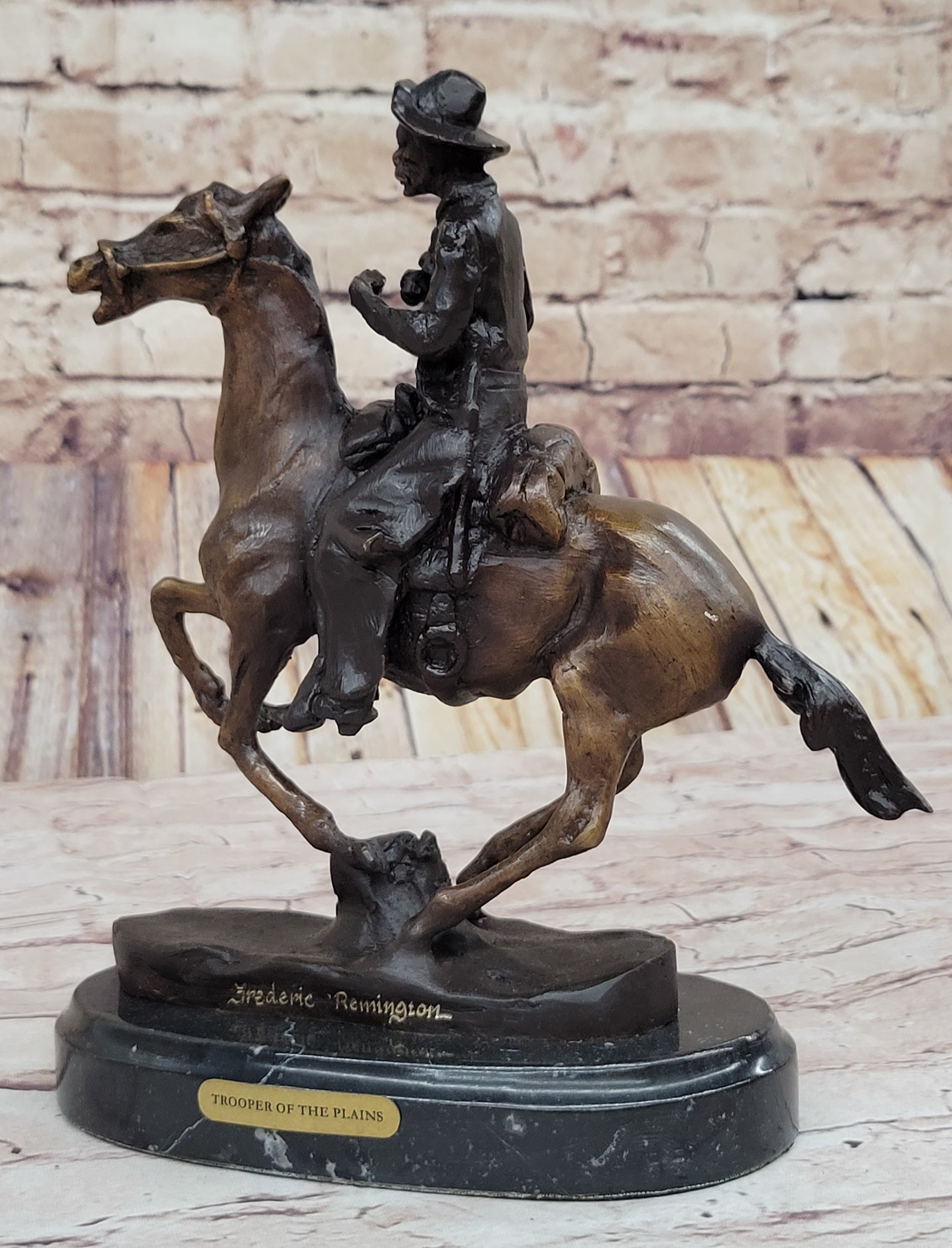 Trooper of the Plains by Frederic Remington Bronze Sculpture 10" x 10"