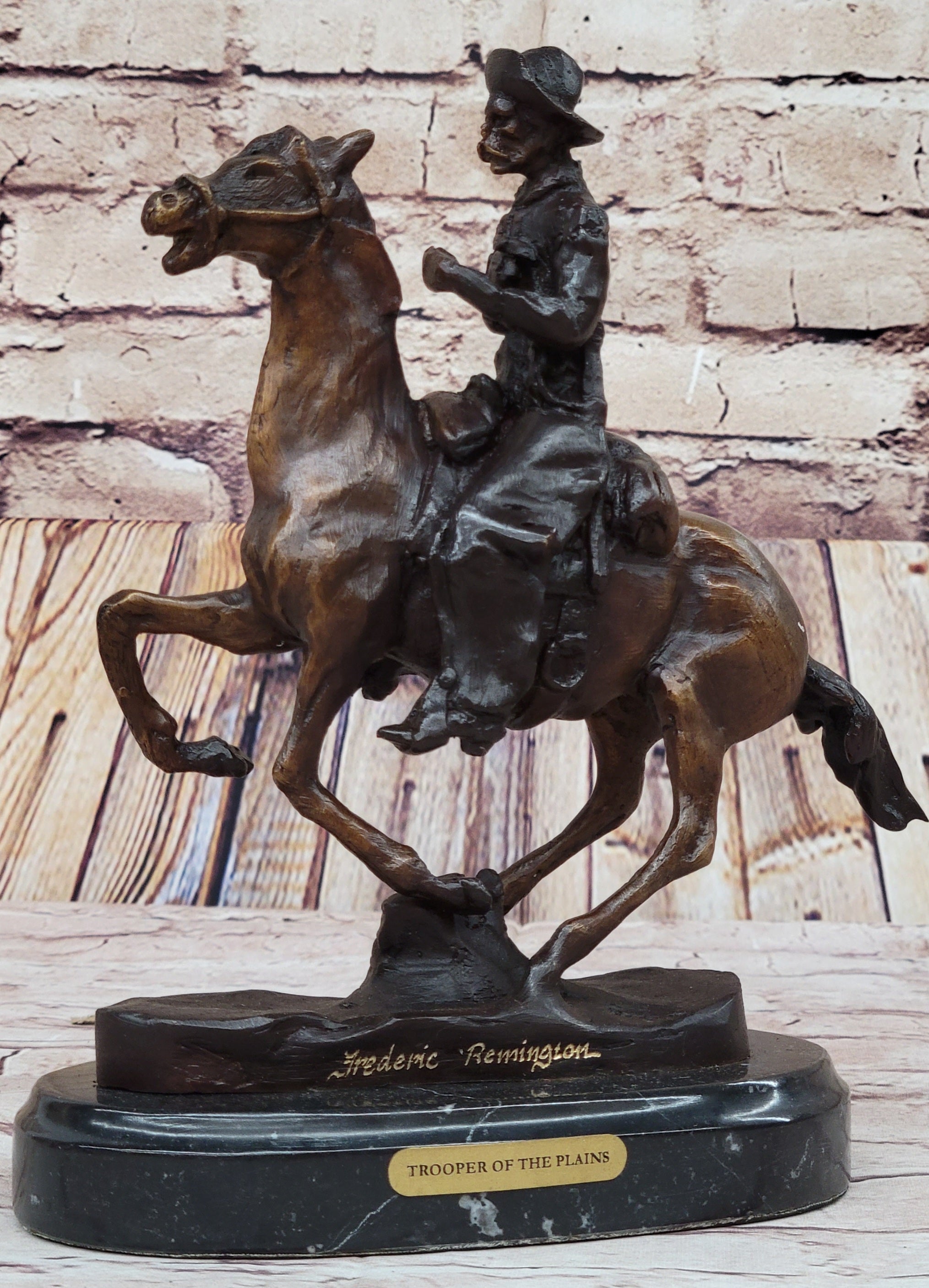 Trooper of the Plains by Frederic Remington Bronze Sculpture 10" x 10"