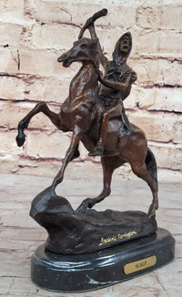 SCALP Frederic Remington Bronze Sculpture Native American 10" x 9"