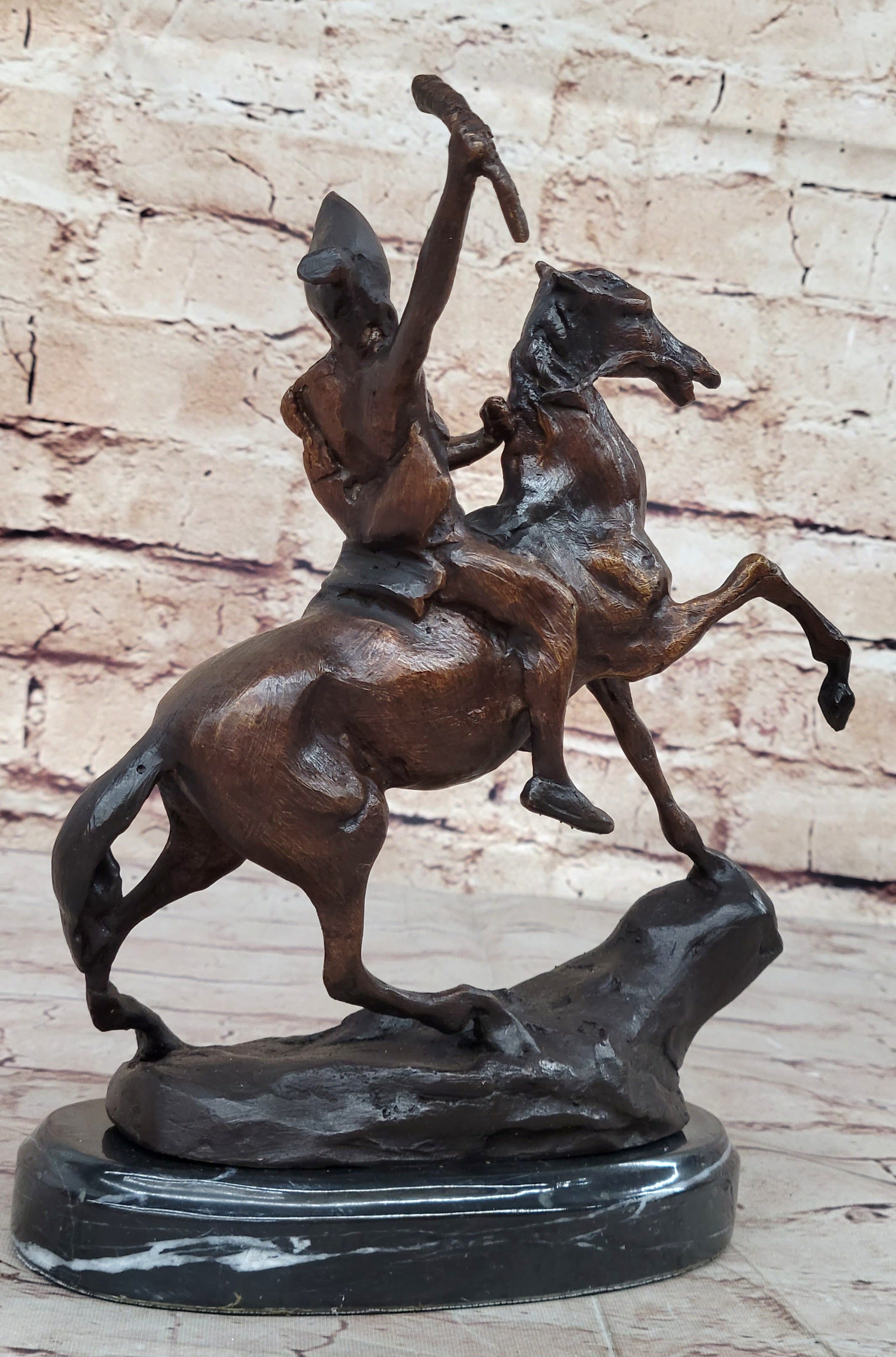 SCALP Frederic Remington Bronze Sculpture Native American 10" x 9"