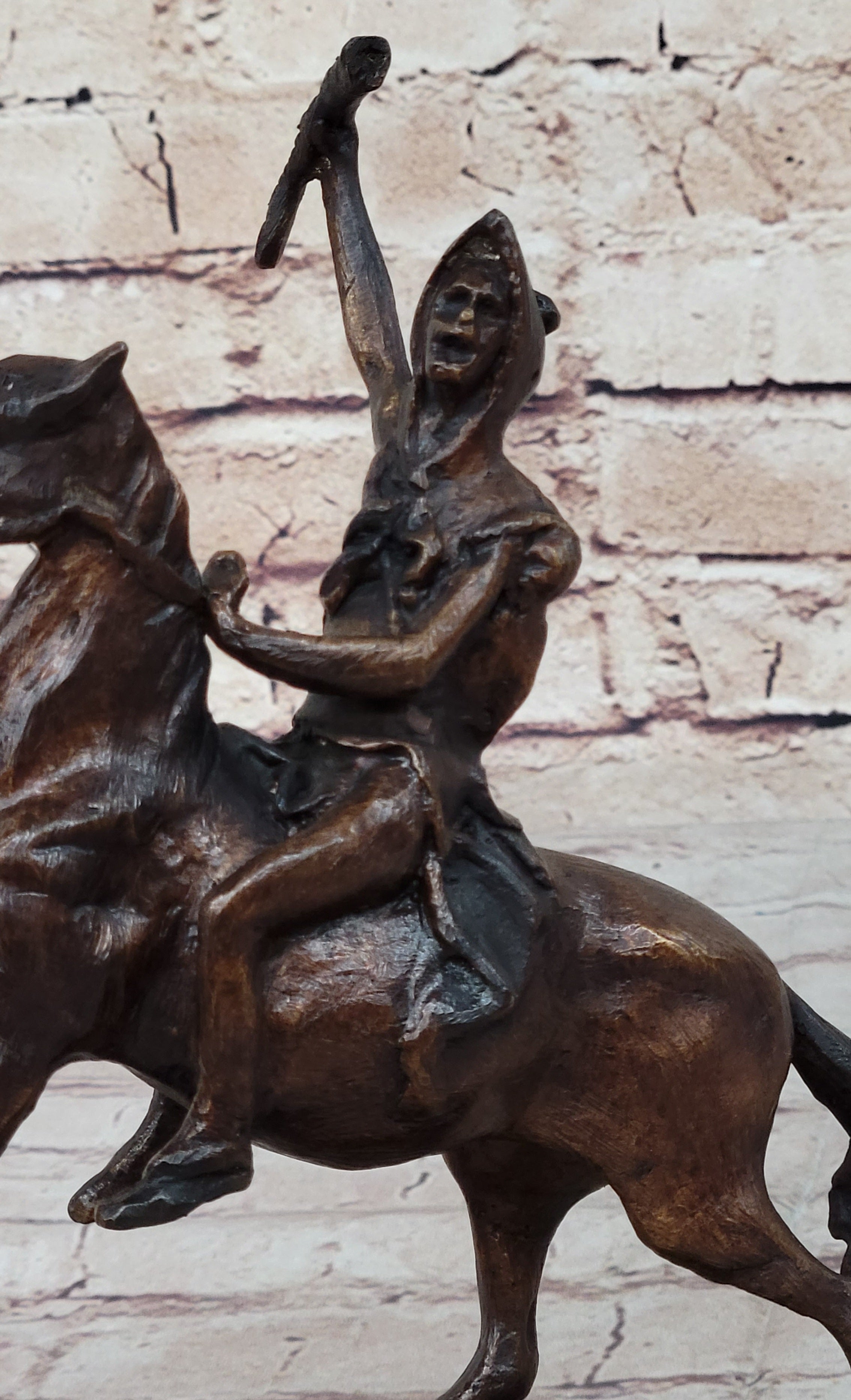 SCALP Frederic Remington Bronze Sculpture Native American 10" x 9"