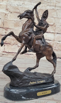 SCALP Frederic Remington Bronze Sculpture Native American 10" x 9"