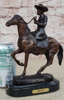 BREATH Frederic Remington Bronze Cowboy Statue Sculpture Western Art 9" x 9"