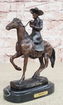 BREATH Frederic Remington Bronze Cowboy Statue Sculpture Western Art 9" x 9"