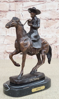BREATH Frederic Remington Bronze Cowboy Statue Sculpture Western Art 9" x 9"