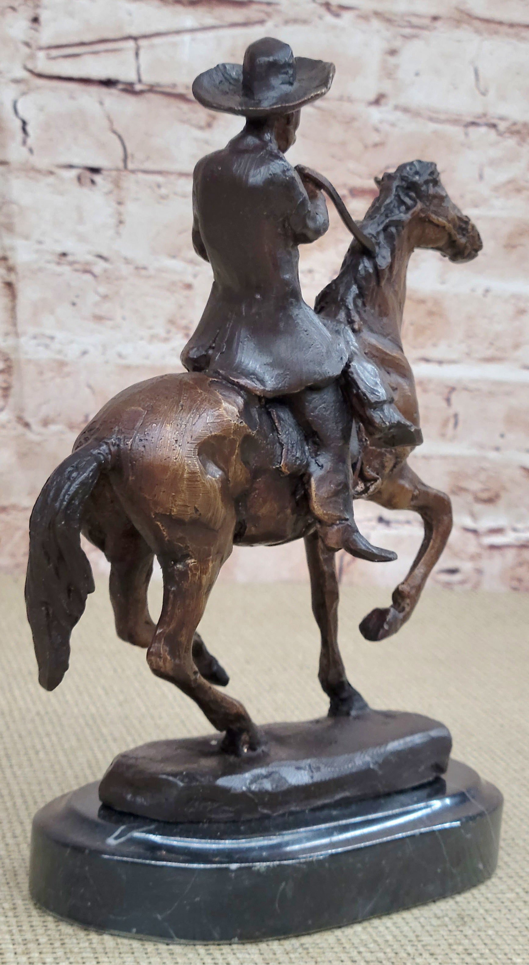 BREATH Frederic Remington Bronze Cowboy Statue Sculpture Western Art 9" x 9"