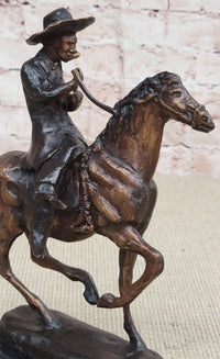 BREATH Frederic Remington Bronze Cowboy Statue Sculpture Western Art 9" x 9"