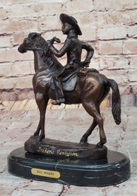 Will Rogers Cowboy on Horse Western Bronze Statue Sculpture Frederic Remington 9" x 8"