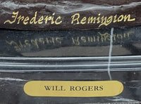 Will Rogers Cowboy on Horse Western Bronze Statue Sculpture Frederic Remington 9" x 8"