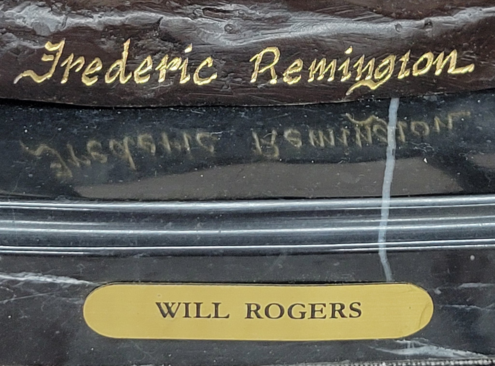 Will Rogers Cowboy on Horse Western Bronze Statue Sculpture Frederic Remington 9" x 8"