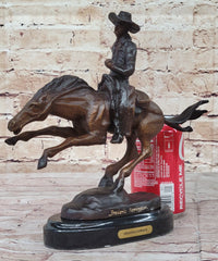 Frederic Remington Arizona Cowboy on Horse Bronze Sculpture